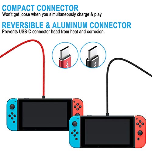 Charger Charging Cable for Nintendo Switch, 2 Pack 6.6Ft USB Type C