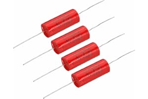 MECCANIXITY 4pcs 2.7uf Frequency Divider Capacitor, 250V Red Axial Audio Speaker Crossover MKP Film Capacitor