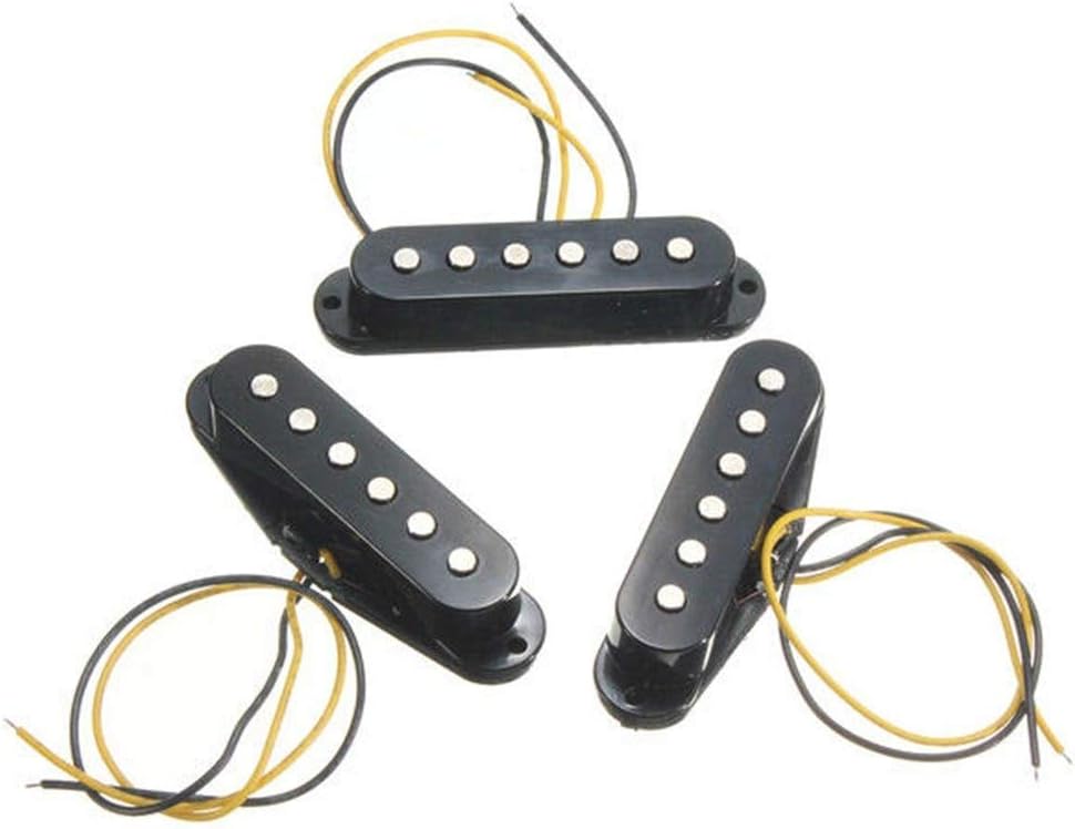 Rtyrytiiu Musical instrument accessories 3 Pcs Vintage Clean Guitar Pickups For Fender Stratocaster Strat Squier Guitar parts ( Color : Black )