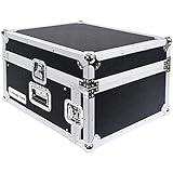Sound Town 4U PA DJ Pro Audio Rack/Road ATA Case with 13U Slant Mixer Top, 23.5â€™â€™ Rackable Depth, 4 Space Size (STMR-4U)