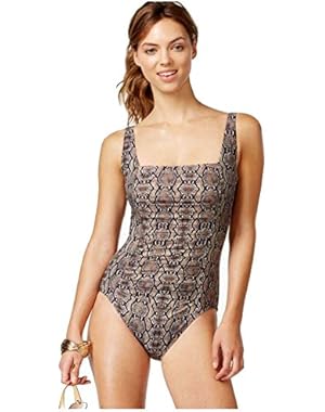 Printed Pleated One-Piece Swimsuit Women's Swimsuit