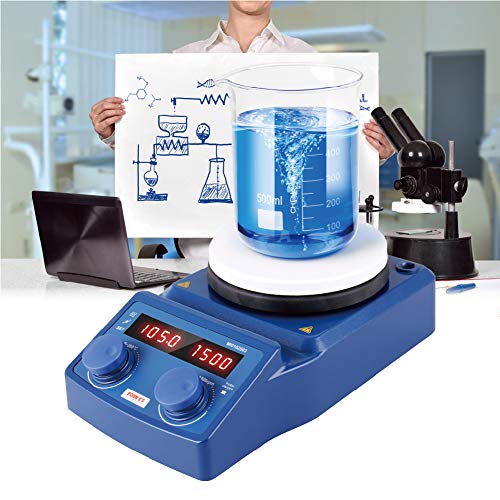 Four E's 5 Inch LED Digital Hotplate Magnetic Stirrer with Ceramic Coated Plate 100-1500RPM,5L, 600W for Scientific Laboratory - US Plug - Thumbnail 4
