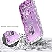 Galaxy S9 Case w/[Full Coverage Screen Protector Premium Clear], NageBee Glitter Liquid Quicksand Waterfall Flowing Sparkle Bling Diamond Girls Cute Case Designed for Samsung Galaxy S9 -Purple