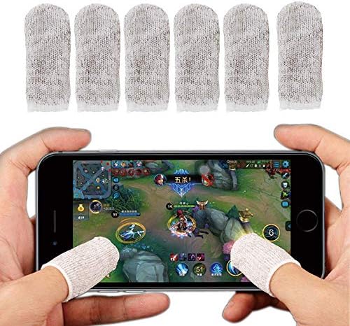 shcukappo 6 Pcs Mobile Game Sleeve,Touch Screen Finger Sleeve Breathable Anti-Sweat Sensitive Shoot and Aim Keys for Rules of Survival/Knives Out for Android IOS