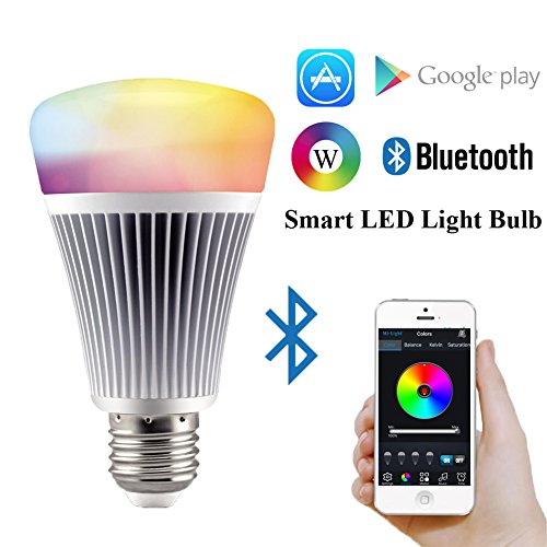 Mi.Light Bluetooth 8W E26/E27 RGB+Warm White+Cool White Color Changing CCT Color Temperature Changeable LED Light Bulb Dimmable AC 85-265 V Controlled By IOS Iphone&Android Smartphone 60W Equivalent