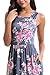 Zattcas Maxi Dresses for Women,Womens Crew Neck Sleeveless Summer Floral Maxi Dress with Pockets,Multi Gray,Small