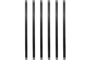 GeilSpace 6 Pack 1/2" × 36" Heavy Duty Pre-Cut Grey Metal Pipe, Industrial Steel Fits Standard Half Inch Threaded Pipes and Fittings - Vintage DIY Industrial Shelving (1/2" × 36", Grey)