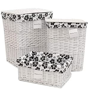 Display4top Home Cestas de lavandería Tejidas de Mimbre con