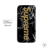 iPhone X - 5.8” - - Protective Durable Slim Fit TPU Case / Cover / Bumper / Skin / Cushion - New Fashion x Black Gold Marble