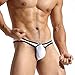 MuscleMate Men's Thong G-String Underwear, Men's Hot Thong G-String T-Back Underwear, Stretch Fit. White