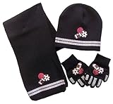 N'Ice Caps Boys 4-10 Years Hat/Scarf/Magic Glove Sport Balls Print Knitted Set