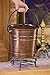 Gardener's Supply Company Black Steel Ash Bucket with Floor Protection Stand, Fireproof Holds 8 Quarts of Ash, Embers, Coals from Fireplace, Wood Stove, Fire Pit & Grill (Copper)