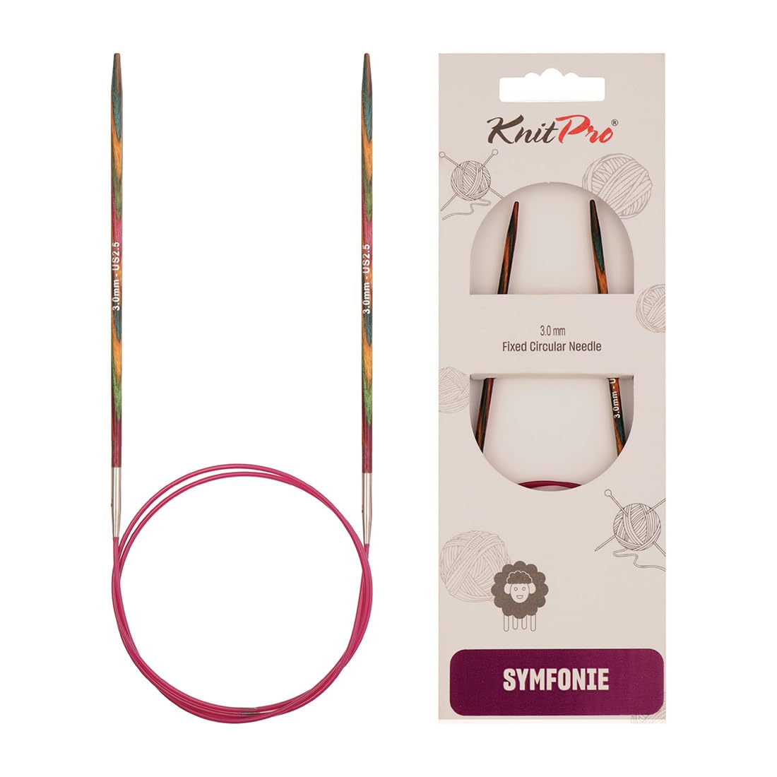 KnitPro Symfonie Fixed Circular Needles 40" (100cm) | 3.00mm