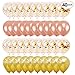 Jishy 40PCS Rose Gold and Gold Confetti Balloons 12 Inches Party Latex Balloons Set for Graduation Birthday Wedding Engagement Decoration