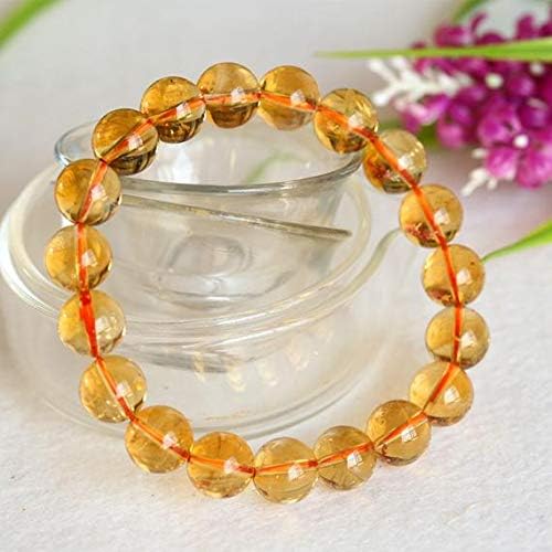 Earth Gems Park Super Fine Quality Gems Jewelry 1 Strands Natural Brazil Yellow Citrine Bracelet Round Beads 10mm 04394 Code:- BF-23523