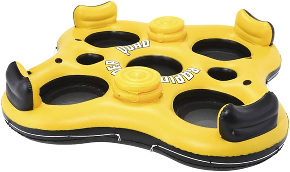 AUNLPB Floating Lounge Chair, Extra Large Swim Lounger for Pool or Lake, Tropical Breeze Inflatable Floating Island, Inflatable 4 Person Pool Float
