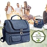 Janolia Insulated Lunch Bag, Extra Large Hard liner Meal Prep Bag, 6 Hours Insulation Time Lunch Bag Cooler Heater for Kids Women Adults Men Boys, Ideal for Travel, Hiking, School, Office