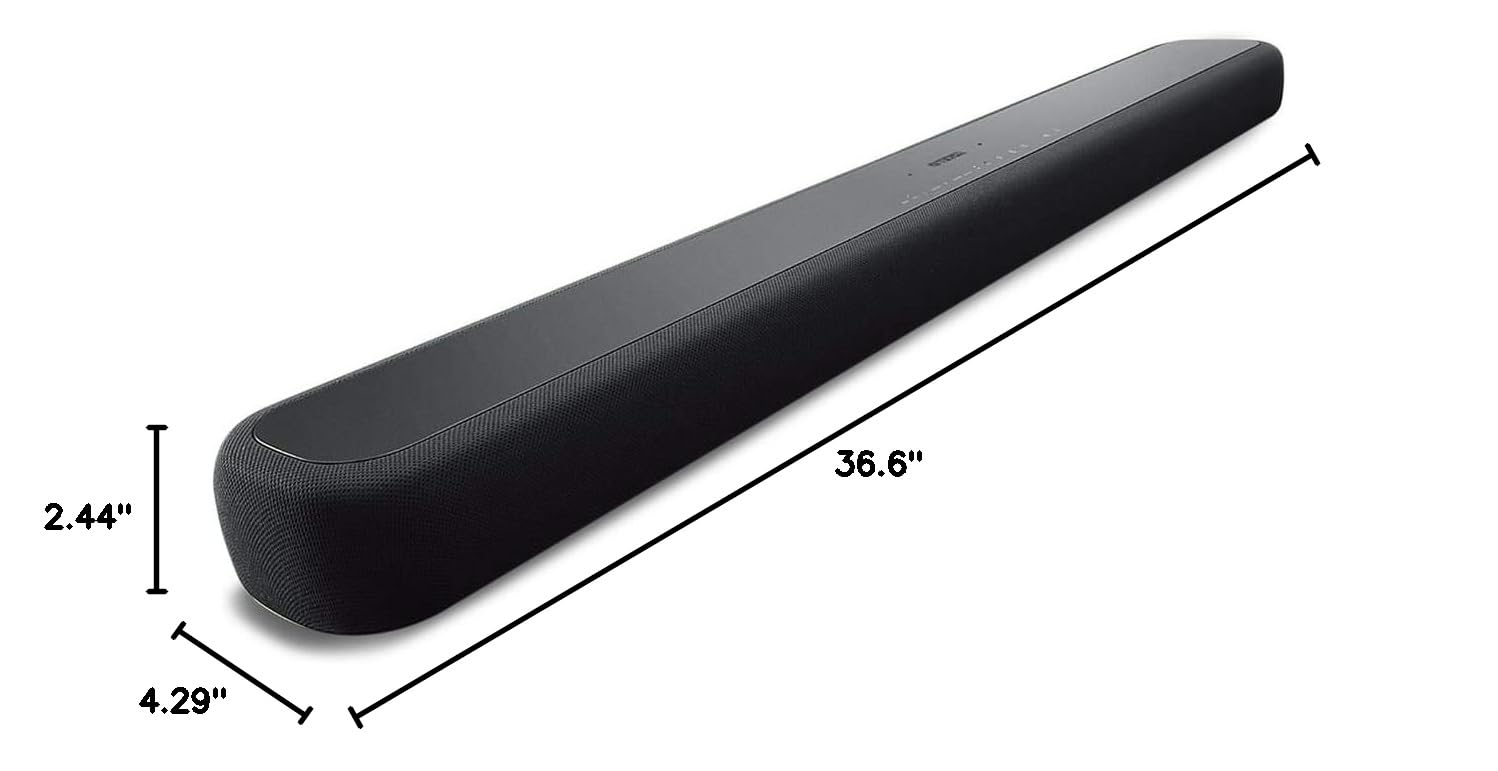 Yamaha Audio YAS-209BL Sound Bar with Wireless Subwoofer, Bluetooth, and Alexa Voice Control Built-In,Black,36 x 2.5 x 4.25 inches