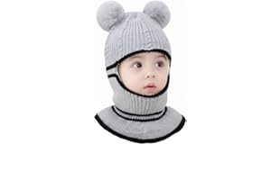 SHUELENYIZF Toddler Balaclava Winter Hat Warm Knit Full Coverage Hood for Kids 2–5 Years Cold Weather Cap