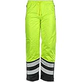 High Visibility Cold Weather Safety Pants, Tear Resistant, Water Resistant, ANSI Class E, Lime, SAFEGEAR