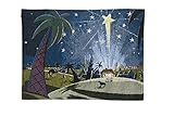 Lightahead Christmas Tapestry Blinking Fiber Optic Xmas Eve Wall Hanging Picture 13x18 Inch with Pole & string to hang .Great Christmas Decoration & Gifts - C