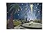 Lightahead Christmas Tapestry Blinking Fiber Optic Xmas Eve Wall Hanging Picture 13x18 Inch with Pole & string to hang .Great Christmas Decoration & Gifts - C