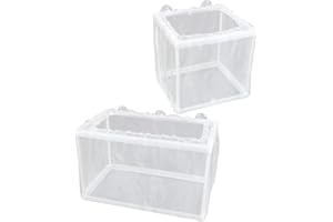 2 Pcs Fish Tank Breeder Net,Plastic Frame Hatching Box,Fish Tank Breeder Net Aquarium Box with Nylon Mesh & Suction Cups,Aqua
