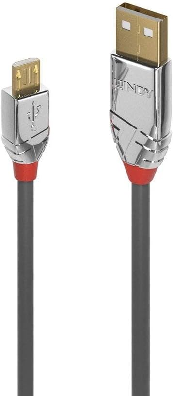 Lindy 5m USB 2.0 Type A to Micro-B Cable, Cromo Line, Grey