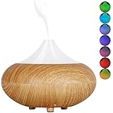 LSoug Cool Mist Air Humidifier - 7 Color LED Lights Changing, 140ml Essential Oil Diffuser Portable Aromatherapy, Waterless Auto Shut-off for Home Office Bedroom Room