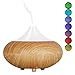 Wingco Cool Mist Air Humidifier - 7 Color LED Lights Changing, 140ml Essential Oil Diffuser Portable Aromatherapy, Waterless Auto Shut-off for Home Office Bedroom Room