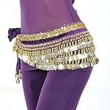 MUNAFIE Women's Belly Dance Coin Belt Hip Scarf