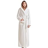 7 VEILS Women's Cotton Terry Waffle Robes Full Length Long Hooded Bathrobes Hotel and Spa Robe