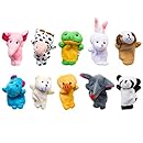 Velvet Cute Animal Style Finger Puppets for Children, Shows, Playtime, Schools - 10 Animals Set by Super Z Outlet&reg;
