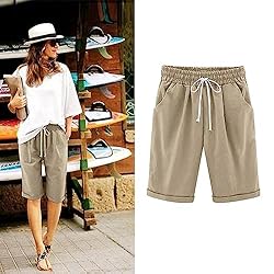 Bermuda Shorts for Women Casual Summer Elastic