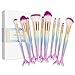 Mermaid Makeup Brushes Set Apr.Fairy 10pcs Gift-packing Ultra-soft Bristles Make Up Brush Kit Face Foundation Blush Concealer Beauty Tools - Pink Gradient
