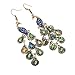 VAGA Pair Of colorful dangling earrings for women, Hook Earrings Hangers With Colorful Arabian Oriental Peacocks Birds Decorations Embellished With Rhinestones Gems in Blue, Green And Yellow colors