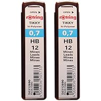 2 Pcs. Rotring Tikky Mechanical Pencil Lead 0.7mm Hb, 12 Lead
