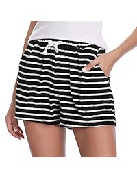Hawiton Pantalones de algodón para dormir, de algodón, a rayas, para dama, para hacer ejercicio, 1 y 2 unidades