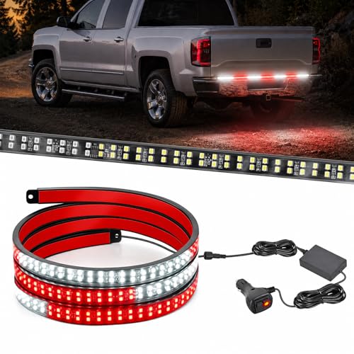 Nilight 60 Inch 360 LED Tailgate Strobe Light Strip Red White