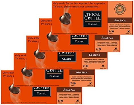 Nespresso® Compatible Coffee Capsules by ETHICAL COFFEE- ARABICA - 50 Capsules - 7/10 Intensity