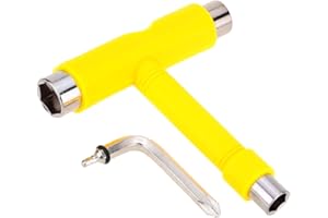 5-in-1 Skate Tool Portable T-Key for Skateboards Longboards Multifunctional Premium Iron Plastic All-in-One Trucks Deck Wheel