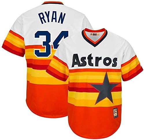 Nolan Ryan #34 Cooperstown Rainbow Baseball Jersey (large)