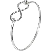 VN Jewelry Gorgeous Handcrafted 925 Sterling Silver Bangle Bracelet for Women | Infinity Knot Design Bangle