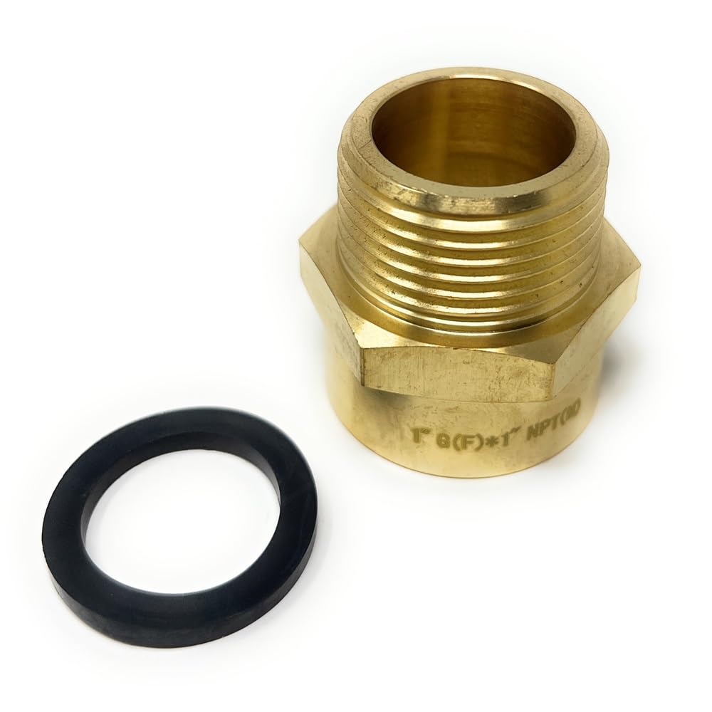 G Thread (Metric BSPT) Female to NPT Thread Male Pipe Fitting Adapter - Lead- (1" x 1" (1 Piece))