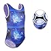 Toddler Sparkle Printing Dance Athletic Unitards Tank Sleeveless Leotard for Girls Gymnastics B136_Blue_8A