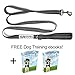 Pooch Perfect Double Dual Handle 5ft Nylon Dog Leash Lead in Grey | Triple Reflective Stitching for Walking at Night | Heavy Duty and Lightweight for Medium to Large Dogs | Traffic Leash | Training