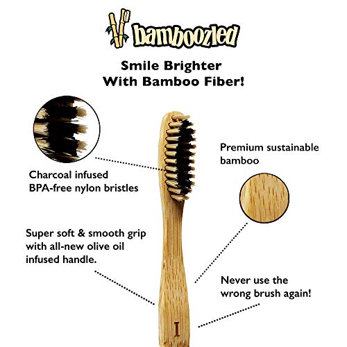 Bamboozled Bamboo Toothbrush BPA Free Charcoal Infused Soft
