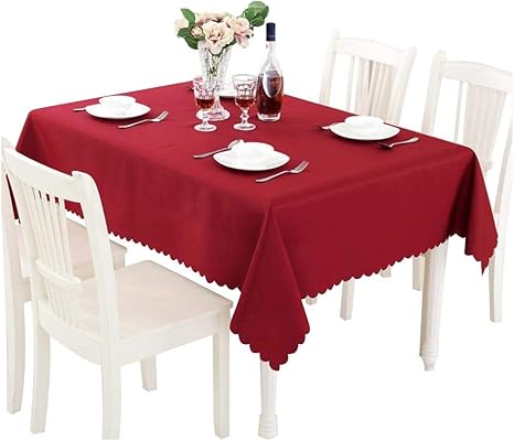 Amazon Happyhome テーブルクロス 無地 135x180cm シンプルデザイン 洗える素材 ワインレッド テーブルクロス オンライン通販