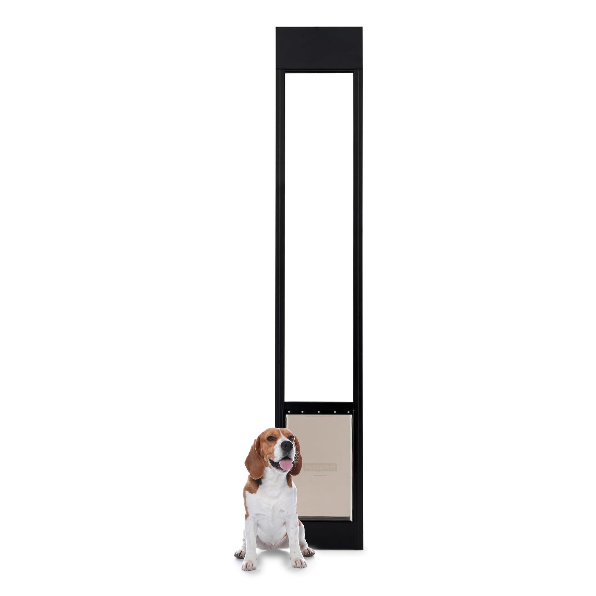 Photo 1 of PetSafe Sliding Glass Pet Door - No-Cut DIY Install Doggy Door for Renters - Aluminum Frame - Adjustable Height 75 7/8" to 80 11/16" - Ideal for Large Dogs Up to 100 lb - Black