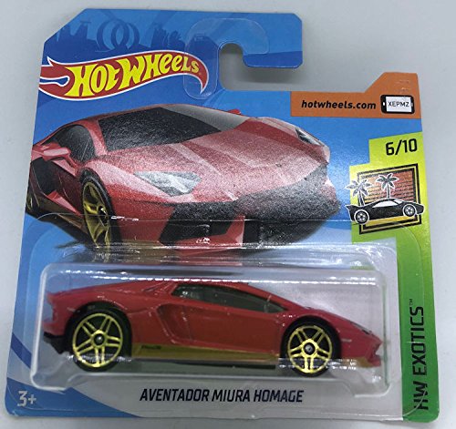 Hot Wheels 2018 Aventador Miura Homage Red 6/10 HW Exotics 239/365 (Short Card)